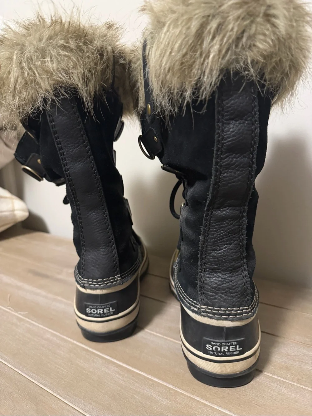 Sorel Black Faux-Fur Trim Waterproof Winter Boots